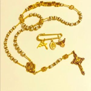 Personalized rosary and pin set
